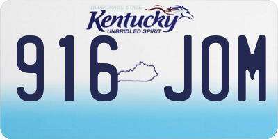 KY license plate 916JOM