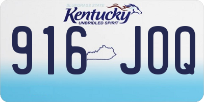 KY license plate 916JOQ
