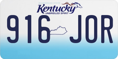 KY license plate 916JOR