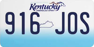 KY license plate 916JOS