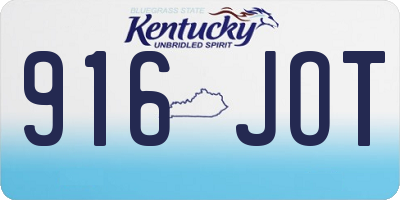 KY license plate 916JOT