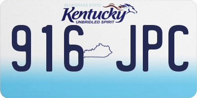 KY license plate 916JPC