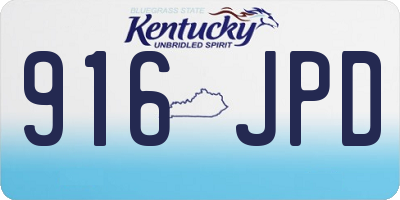 KY license plate 916JPD