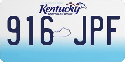 KY license plate 916JPF