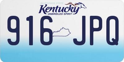 KY license plate 916JPQ