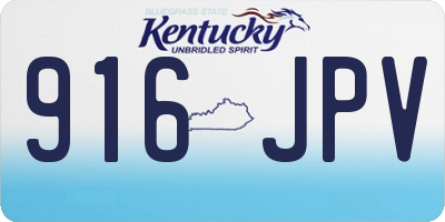 KY license plate 916JPV