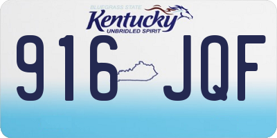 KY license plate 916JQF
