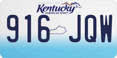 KY license plate 916JQW