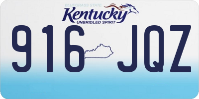 KY license plate 916JQZ
