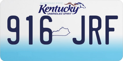 KY license plate 916JRF