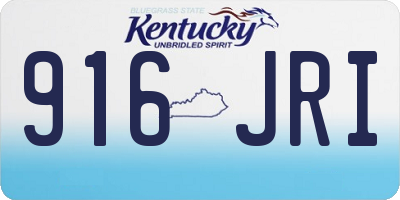 KY license plate 916JRI