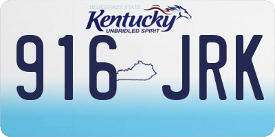 KY license plate 916JRK