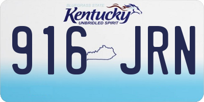 KY license plate 916JRN