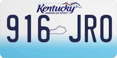 KY license plate 916JRO