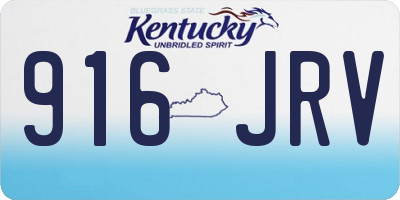 KY license plate 916JRV