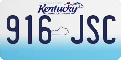 KY license plate 916JSC