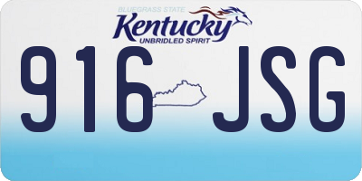 KY license plate 916JSG