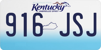 KY license plate 916JSJ