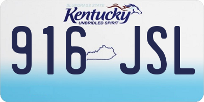 KY license plate 916JSL