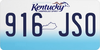 KY license plate 916JSO