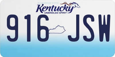 KY license plate 916JSW