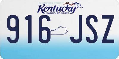 KY license plate 916JSZ