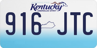 KY license plate 916JTC