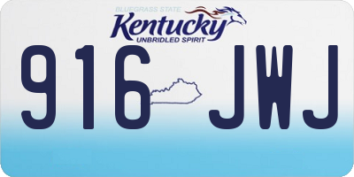 KY license plate 916JWJ