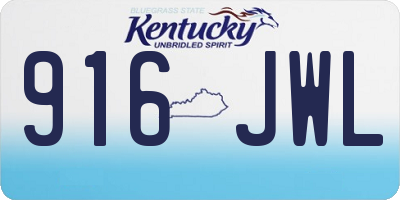 KY license plate 916JWL