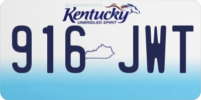 KY license plate 916JWT