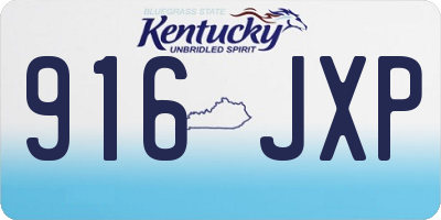 KY license plate 916JXP