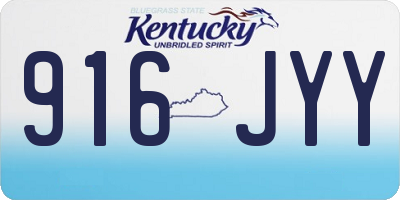 KY license plate 916JYY