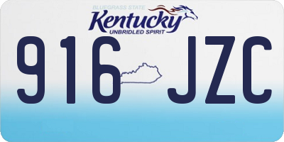 KY license plate 916JZC