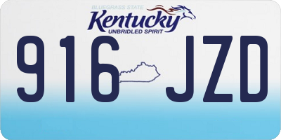 KY license plate 916JZD