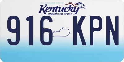 KY license plate 916KPN