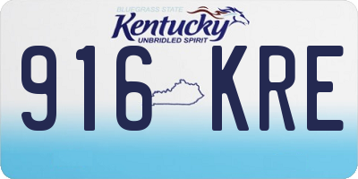 KY license plate 916KRE
