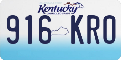 KY license plate 916KRO