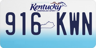 KY license plate 916KWN