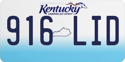 KY license plate 916LID