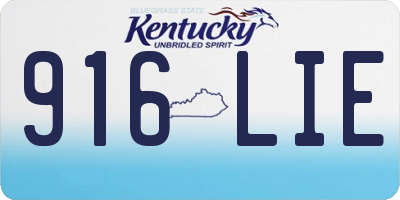 KY license plate 916LIE