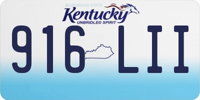 KY license plate 916LII