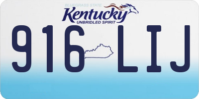 KY license plate 916LIJ