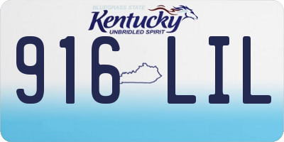 KY license plate 916LIL