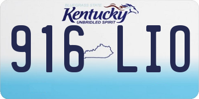 KY license plate 916LIO