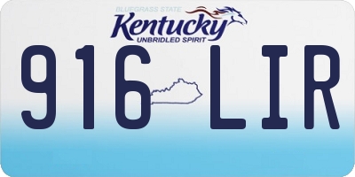 KY license plate 916LIR