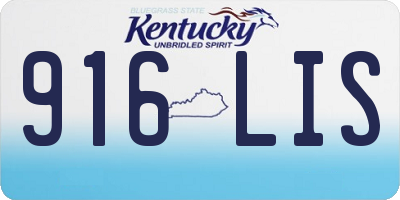 KY license plate 916LIS