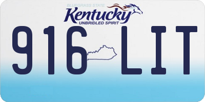 KY license plate 916LIT