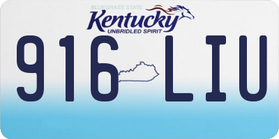 KY license plate 916LIU