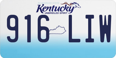KY license plate 916LIW