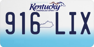 KY license plate 916LIX